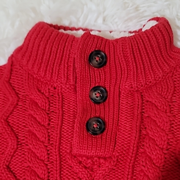 GAP, Red, Cable Knit Kids Sweater, Boy's Siz 5 - Picture 4 of 8
